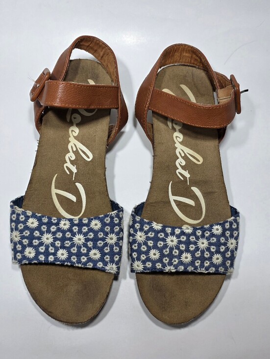 Rocket Dog Shoes - Rocket Dog Women's Floral Daisy Print Flat Sandals Brown Ankle Strap Size 6.5
